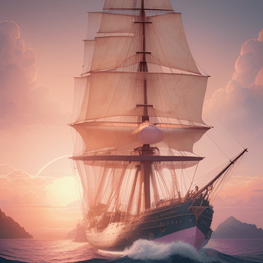 AI generated: brand logo with letter on pink background, Photo of a ultra realistic sailing ship, dramatic light, ...