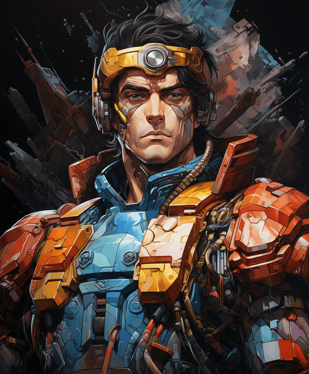 AI generated: Voltron, 1984, Defender of the Universein, dynamics, highly detailed, full body, packed with hidden ...