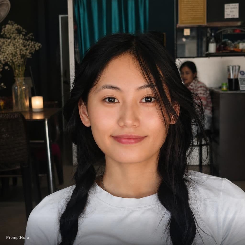 AI generated: Any thing u can thing for this face with asthetic look but don't change facial details 