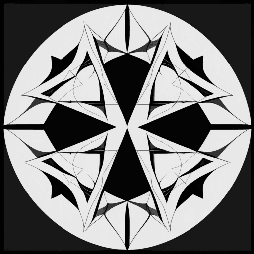 AI generated: geometric lines cartoon anime,{{{{{{black and white style}}}}}},no color
