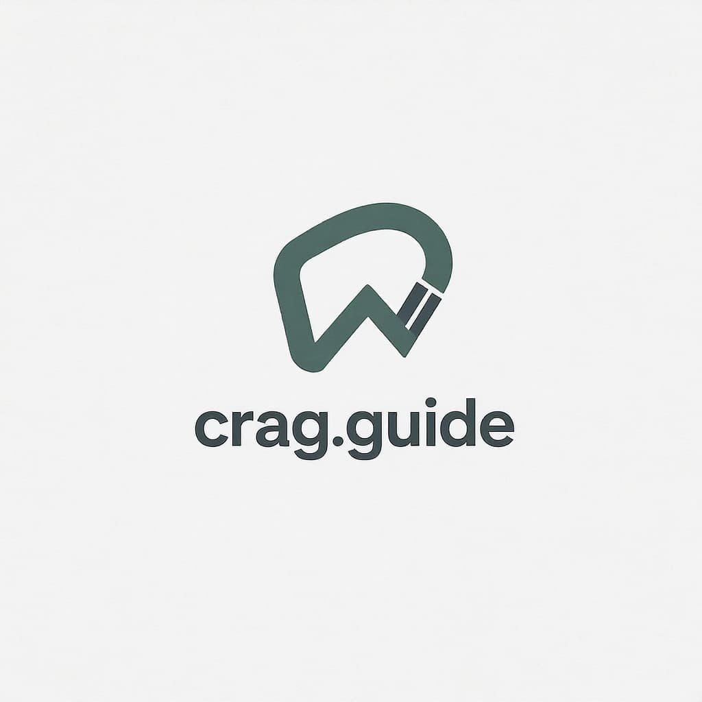 AI generated: Design an ultra-minimalist icon logo for a climbing guide brand called "crag.guide".

Focus: simple,...
