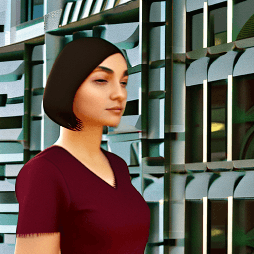 AI generated: An image of a young woman with a medium complexion and Asymmetrical Bob hairstyle. She has a natural...