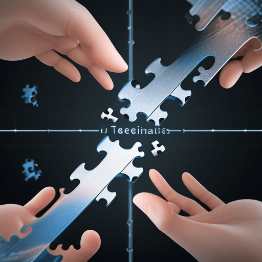 AI generated: ultra realistic Image illustrating an online entrepreneur connecting puzzle pieces, symbolizing the ...