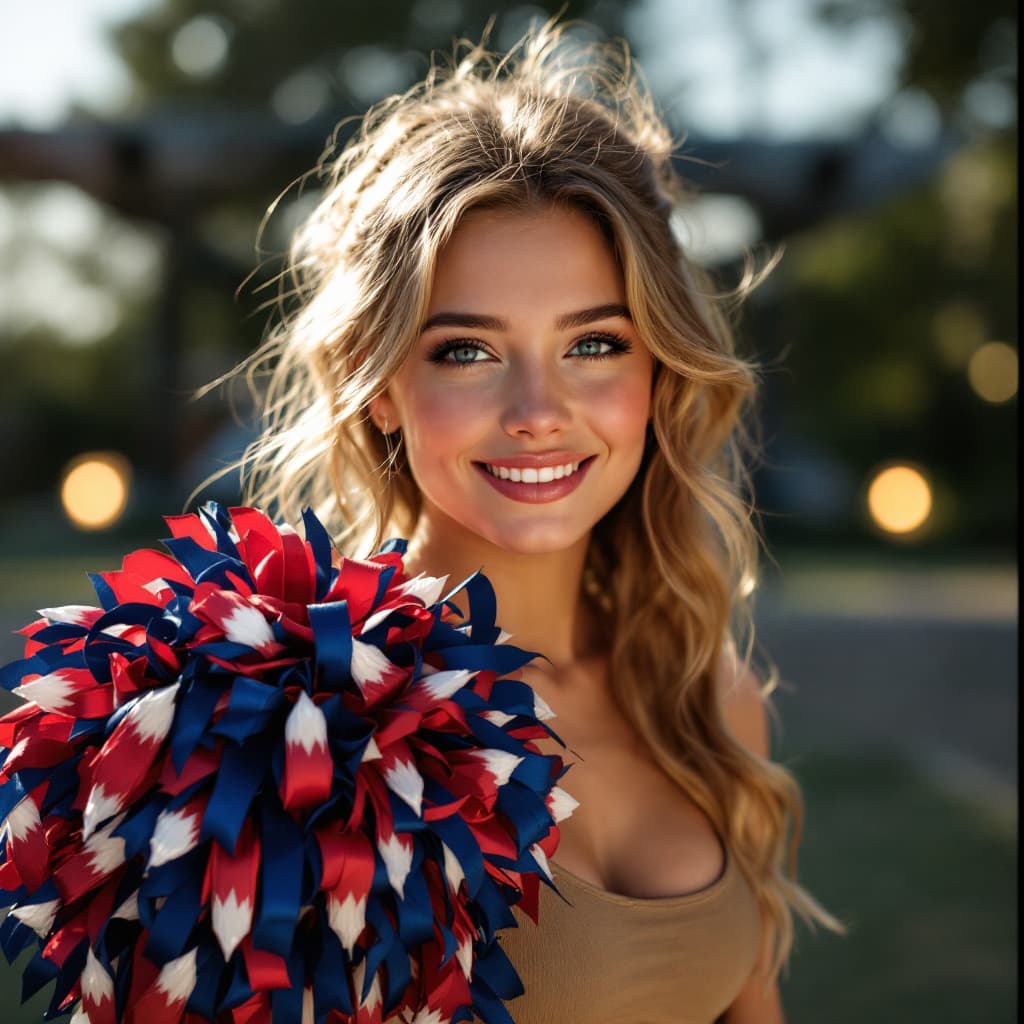AI generated:  teen, cheerleader , upper body

