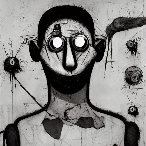AI generated: Roger Ballen fi character art, cool artwork, futuristic style, in the style of 32k uhd, atey ghailan...