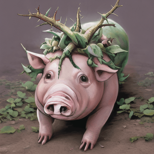 AI generated: durty realistic pig, with thorns, 8k, style Morphism