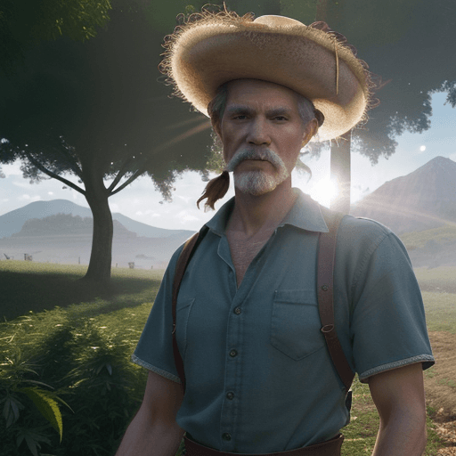 AI generated: modelshoot style, (extremely detailed CG unity 8k wallpaper), Popeye as a ((marijuana farmer)), old ...
