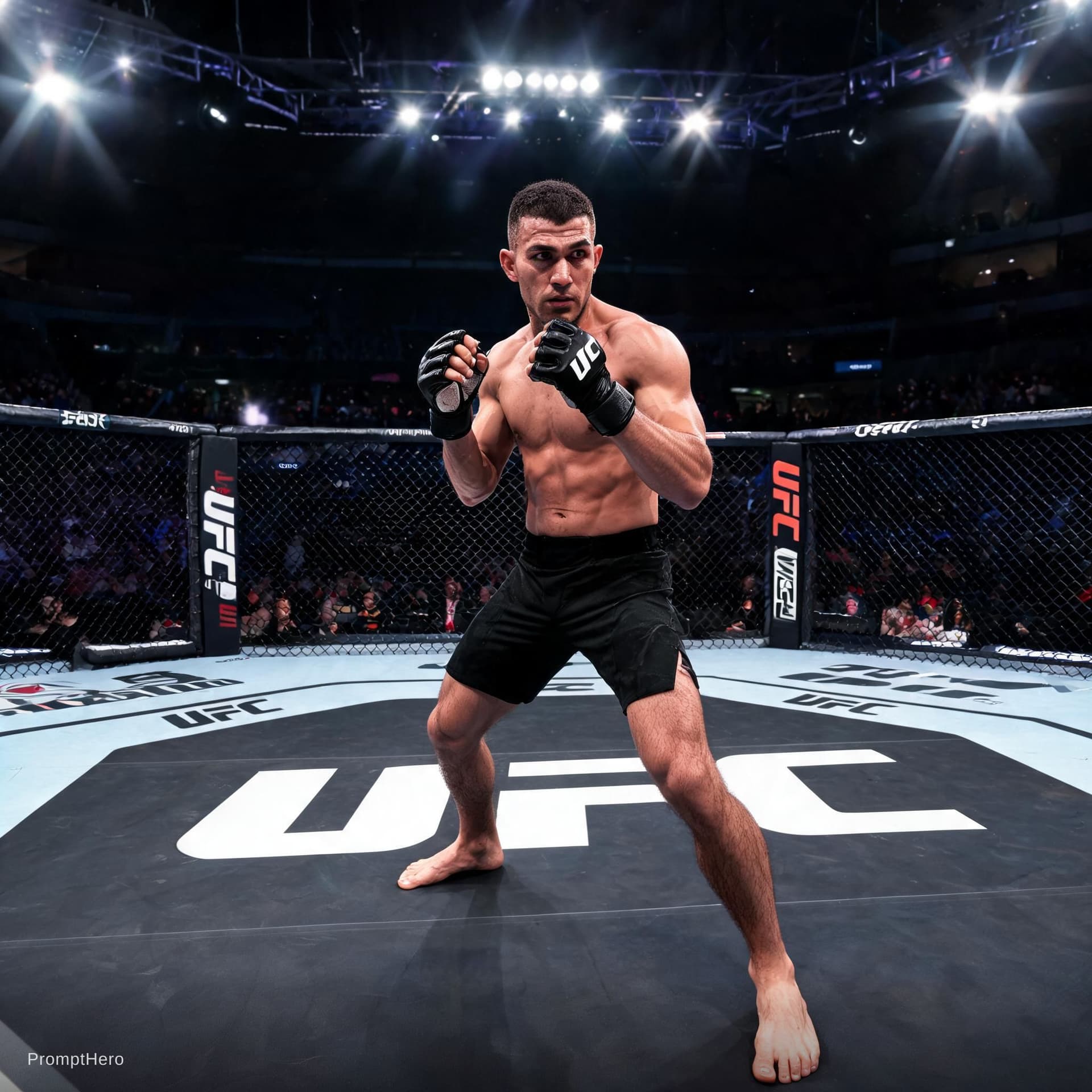 AI generated: UFC fighting image a character