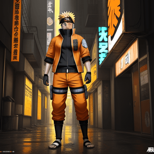 AI generated: naruto anime wallpaper, naruto wallpaper, in the style of cyberpunk dystopia, light yellow and dark ...