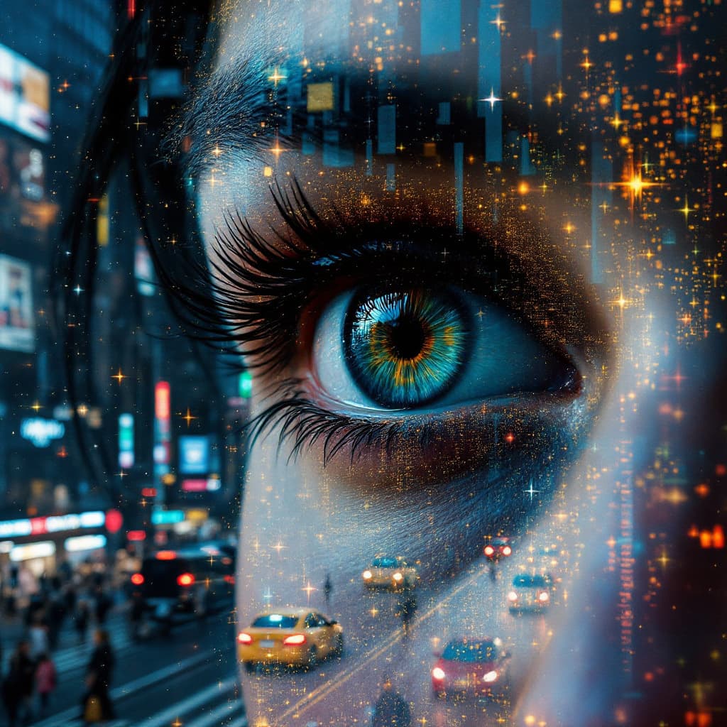 AI generated: A psychedewlic, surreal (masterpiece, digital art:1.3) , highly intricate double exposure art inspir...
