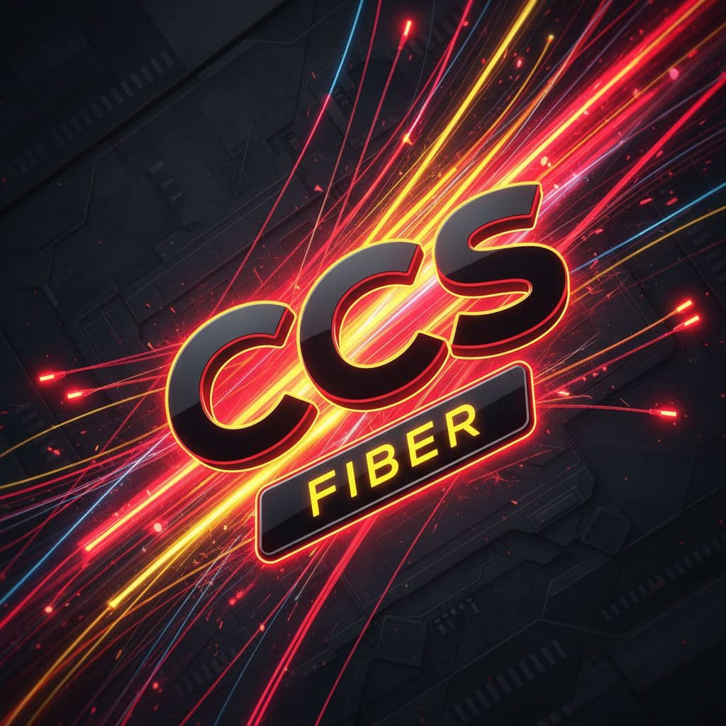 AI generated: create an entirely new logo for a Fiber optic company named CCS. the company colours are primarily b...