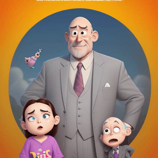 AI generated: an animated pixar and disney movie poster named "pills" releasing 2024 about a old bald guy with thi...