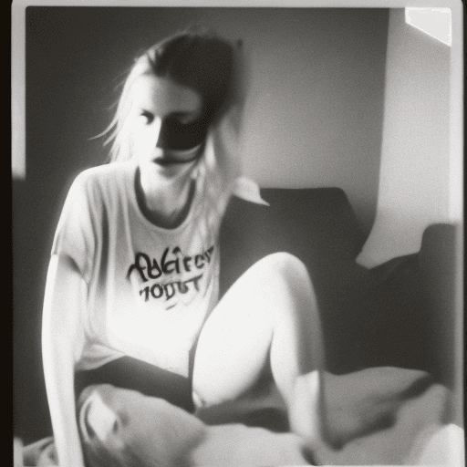 AI generated: Candid photography, disposable camera with flash light, film noise, taken in the 90s, low quality, n...