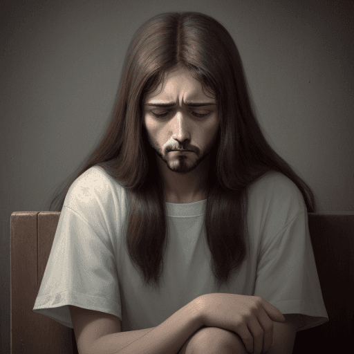 AI generated: jesus god talking with sad girl