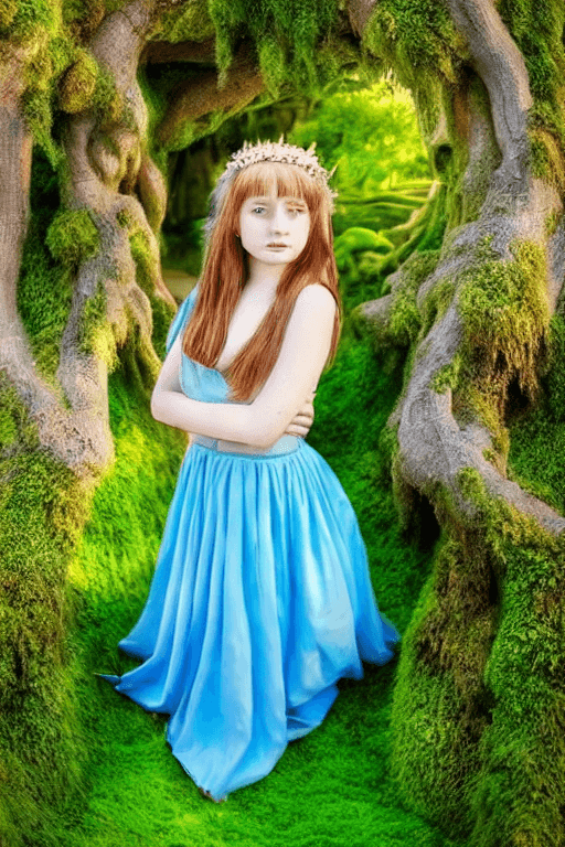AI generated: ((portrait of young girl  with big breast)), (best friends for life), (Alice In Wonderland), (long f...