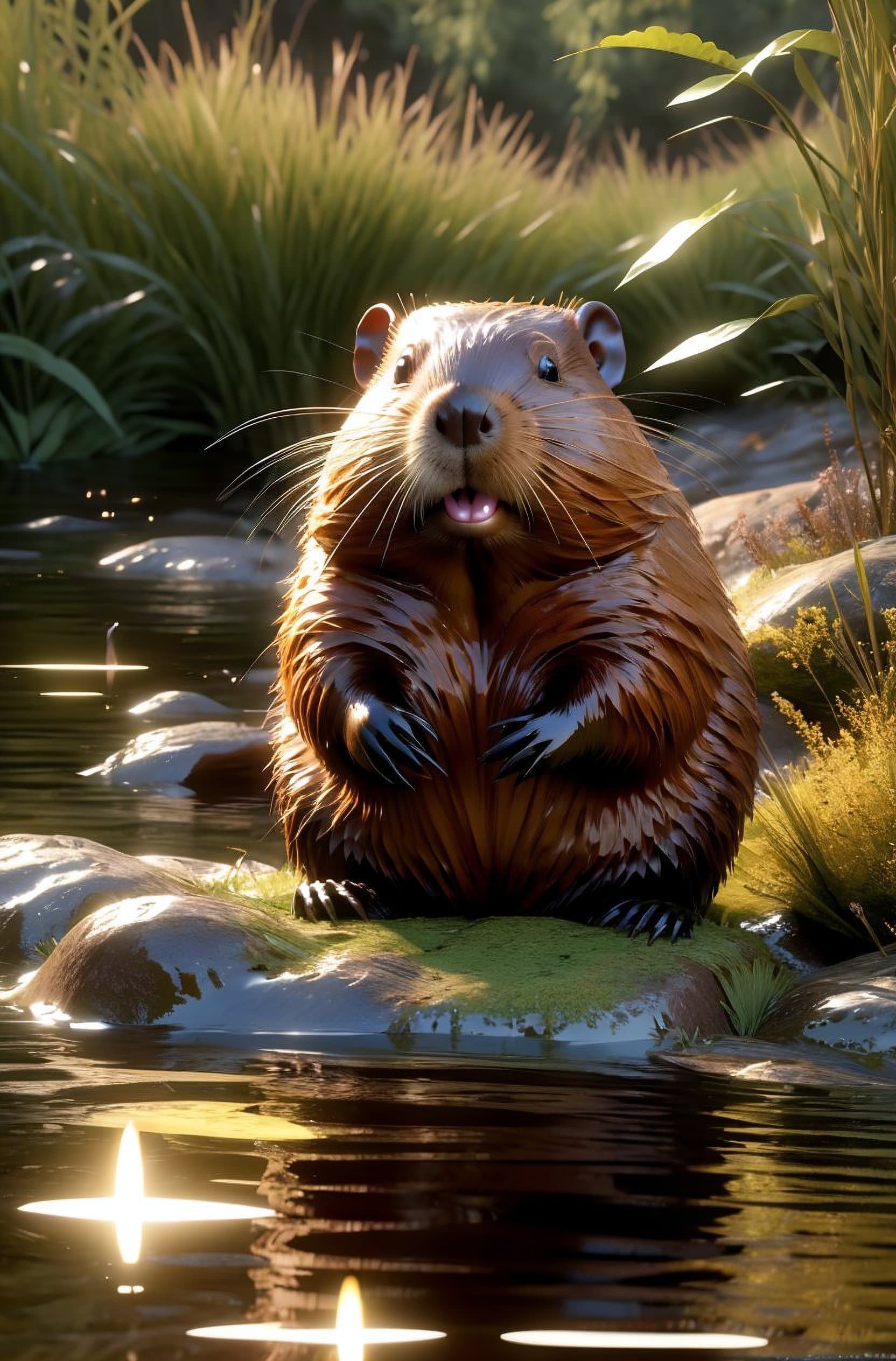 AI generated: hyperrealistic dslr (beaver:1.3), (beaver dam:1.2), stunning 8 k octane comprehensive 3 d render, in...