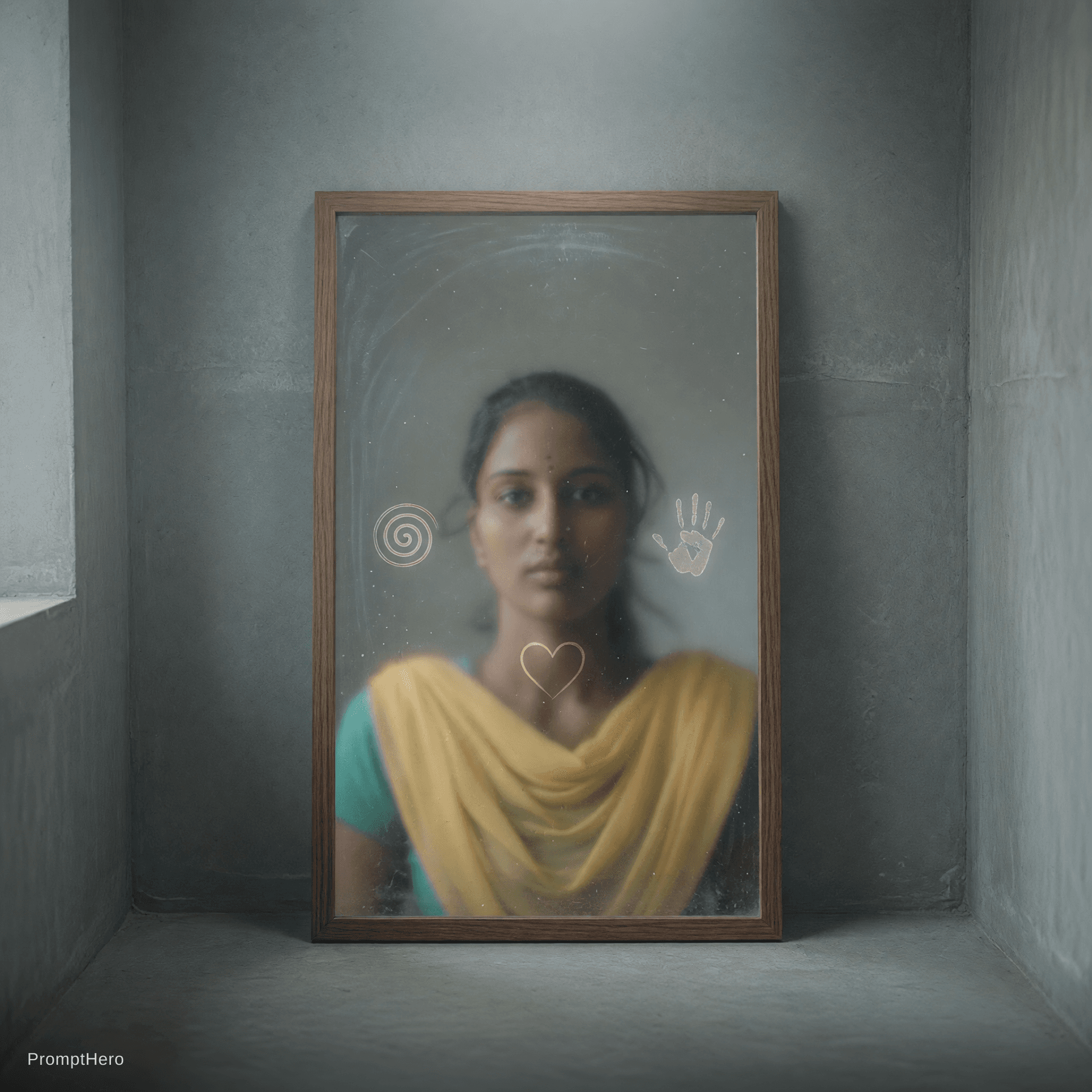 AI generated: A quiet room, no windows, no doors. In the center, a mirror – not old, not new. The reflection is no...