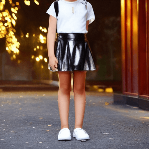 AI generated: Transparent short hair and short skirt girl made of gold diamonds