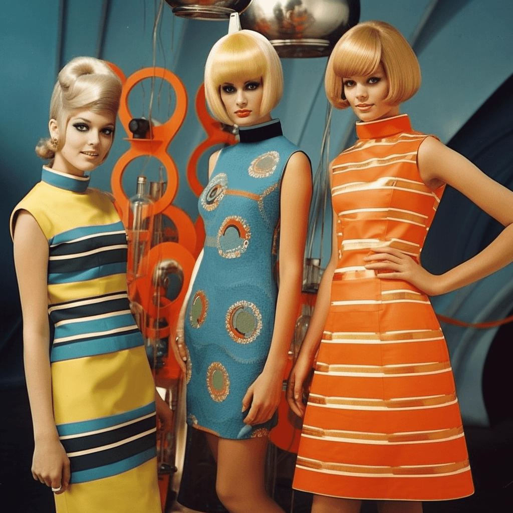 AI generated: space age fashion, 1960's