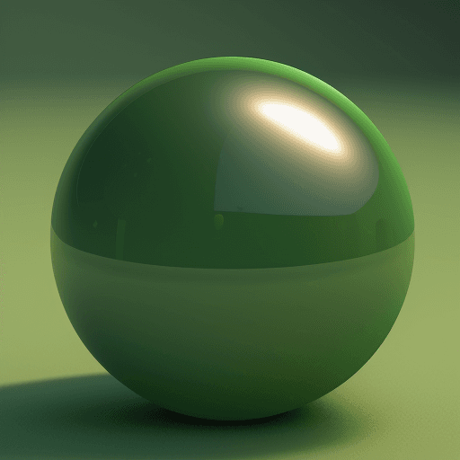 AI generated: Photorealistic Image of a green toy Ball, futurustic, High Resolution (4K), lose-Up Shot, high tech