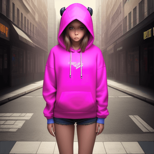AI generated: masterpiece, girl alone, solo, incredibly absurd, hoodie, headphones, street, outdoor, sunny, neon,

