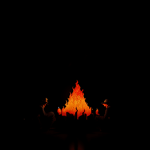 AI generated: Men amidst flame 1920, hyper realistic, 8k, volumetric lighting, 3D 