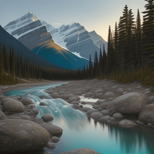 AI generated: Craft a clean and evocative prompt that captures the true essence of Jasper National Park during day...