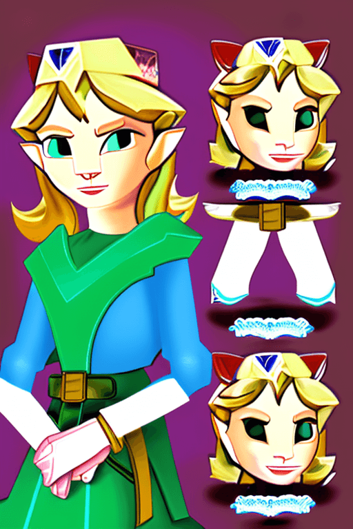AI generated: <lora:princessZeldaLora_v1:0.5> princess zelda, 1girl, artist request, belt, blonde hair, blue shirt...