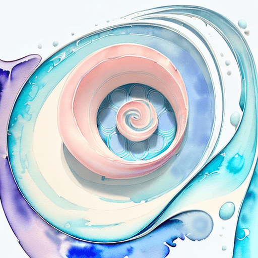 AI generated: A cool and elegant brand logo featuring a shell in geometrical form. Add water waves. Use organic, f...