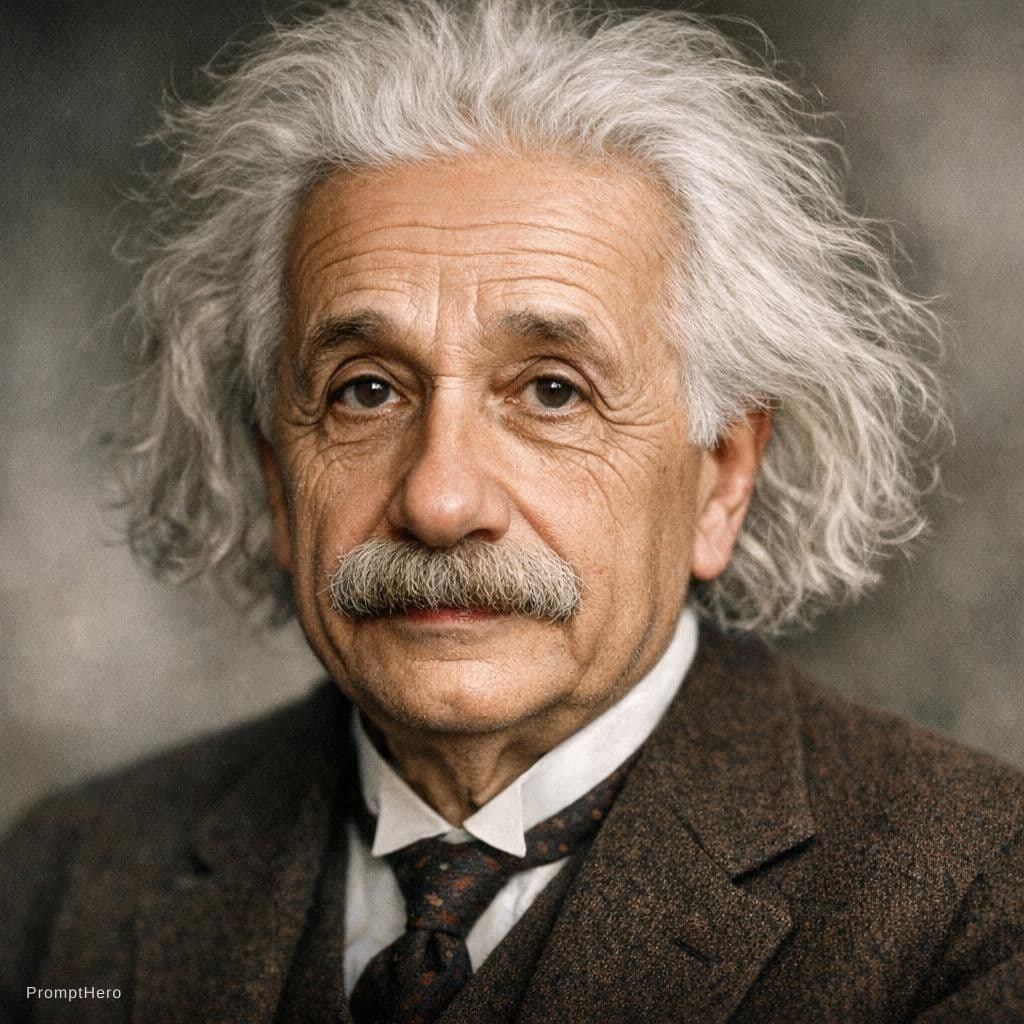 AI generated: [Image Type: Ultra-realistic photograph / Highly detailed digital painting] of Albert Einstein.

F...