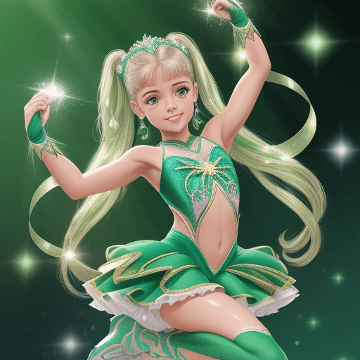 AI generated: diseñame un mallot de gimnasia ritmica con una incrustaciones de brillantes en el lateral derecho y ...