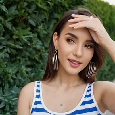 AI generated video: image of a woman with a thoughtful expression, covering half of her face with her hand, create a mys...