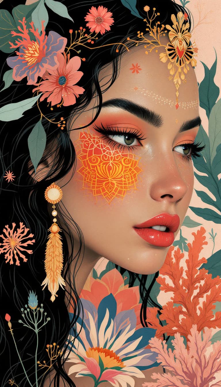 AI generated: With echoes of Rebecca Guay and Audrey Kawasaki, a meticulously defined, full figure illustration of...