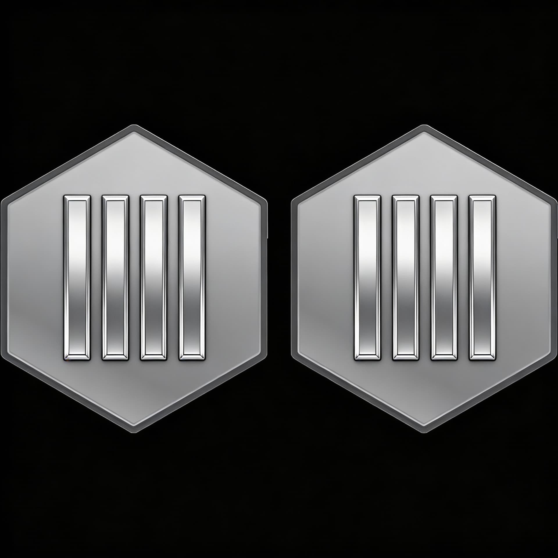 AI generated: Create a Sci-Fi uniform Rank patch. Use the Reference image 1 and create a two patches side by side....