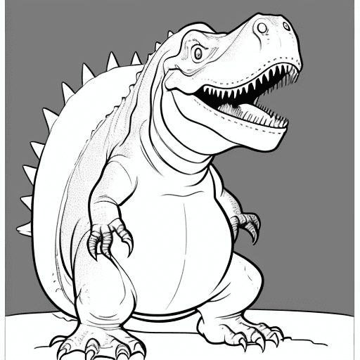 AI generated: dinosaur baby that is a t-rex with santa hat. coloring book for kids. draw just the lines. fit the c...