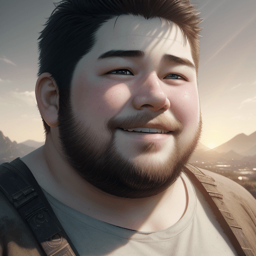 AI generated: Photo of a ultra realistic smiling boy, dramatic light, pale sunrise, cinematic lighting, battered, ...