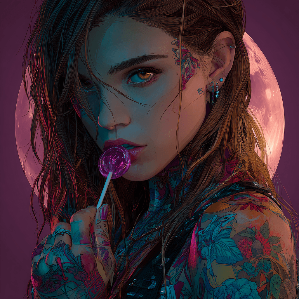AI generated: Beautiful 28 year old beautiful woman with long brown hair , brown eyes , messy wet hair, brown oran...