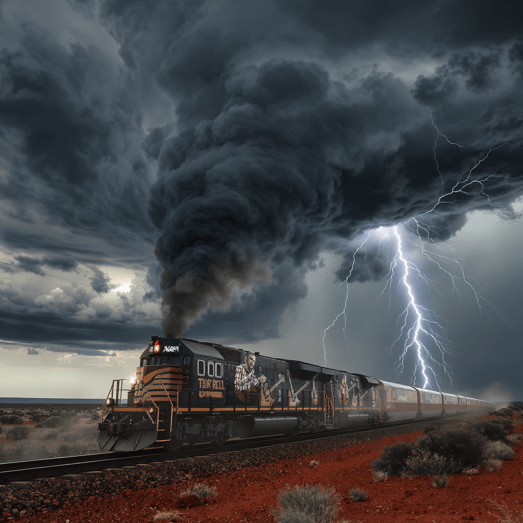 AI generated: Hard Rock n Roll Train, Putting Corrupt Politicians on Notice, Military Tribunals. Rock on Amen, jus...