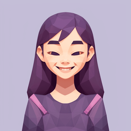 AI generated: illustration art, series of simple and colorful illustrations, girl, smile, exaggerated features, ch...