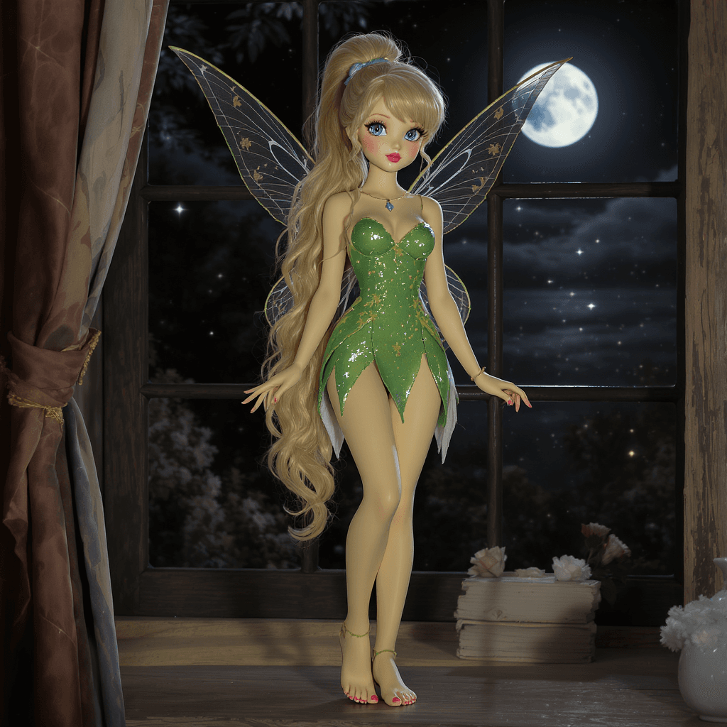 AI generated: a professional photo of a exceptionally beautiful porcelain girl figurine (16 inch figurine), (young...