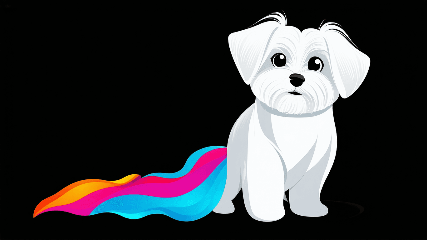 AI generated: The image is a digital illustration of a dog's face. The dog appears to be a Maltese or a similar br...