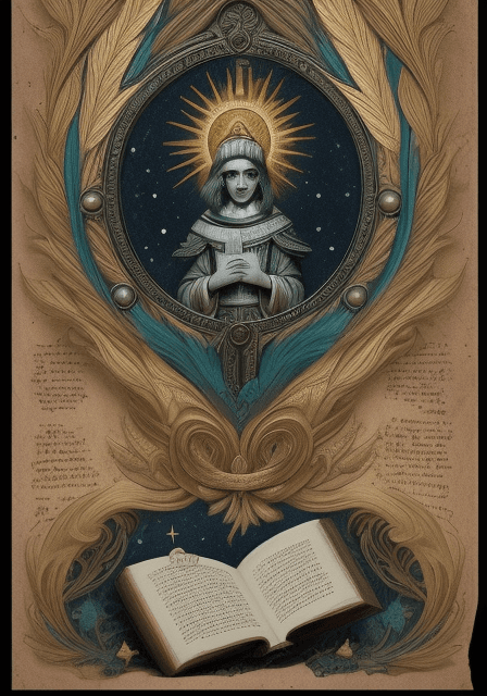 AI generated: antiguo texto sagrado, está repleta de misterios insondables y seres fascinantes 

