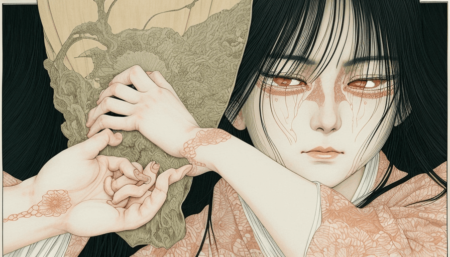 AI generated: Woman crying, artwork by Takato Yamamoto and Chika Yamada, very detailed, realistic, accurate hands