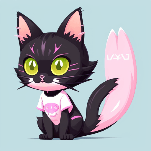 AI generated: Cute Vector | Vector cat character for t-shirt design, pink, blue, yellow, green colored, clean and ...