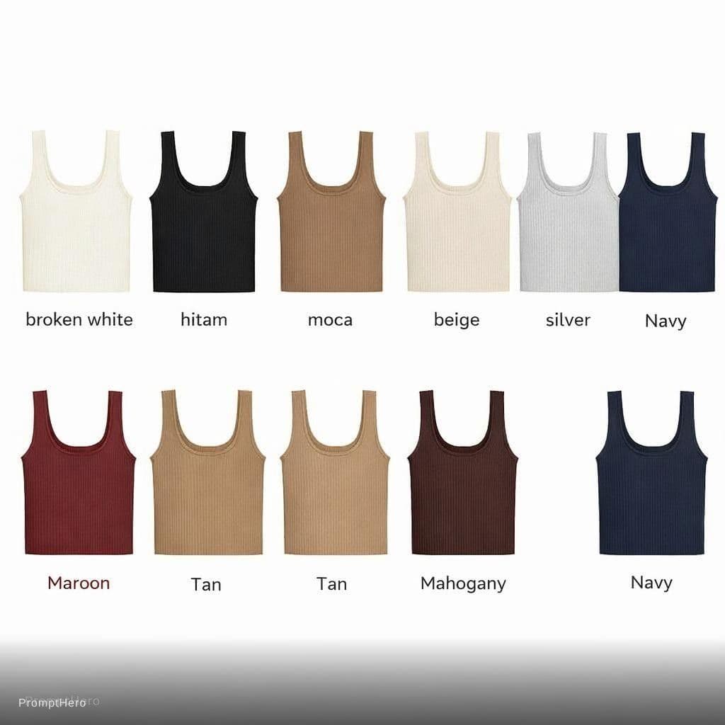 AI generated: ini yang sesuai hanya broken white, hitam, moca, beige, salem, navy. dan tambahkan warna silver dan ...