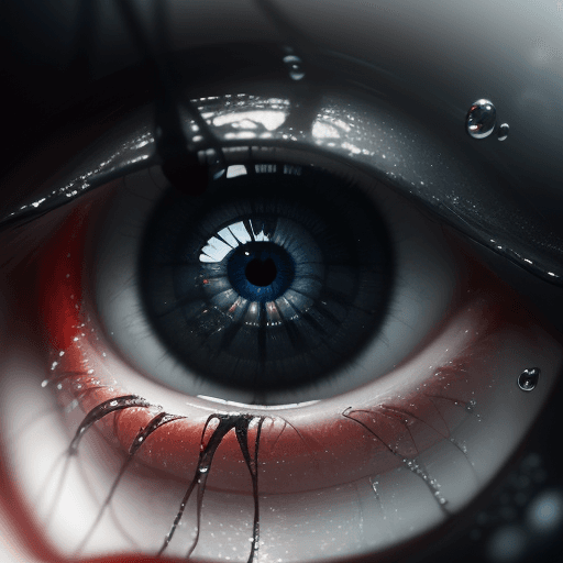 AI generated: an eye caught in a water drop, in the style of cryengine, pegi nicol macleod, realistic genre scenes...