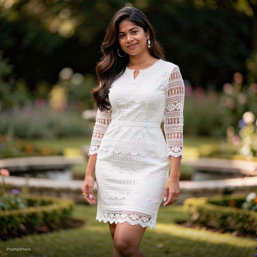 AI generated: The image captures a woman in an outdoor setting, exuding confidence and style. She is positioned ce...