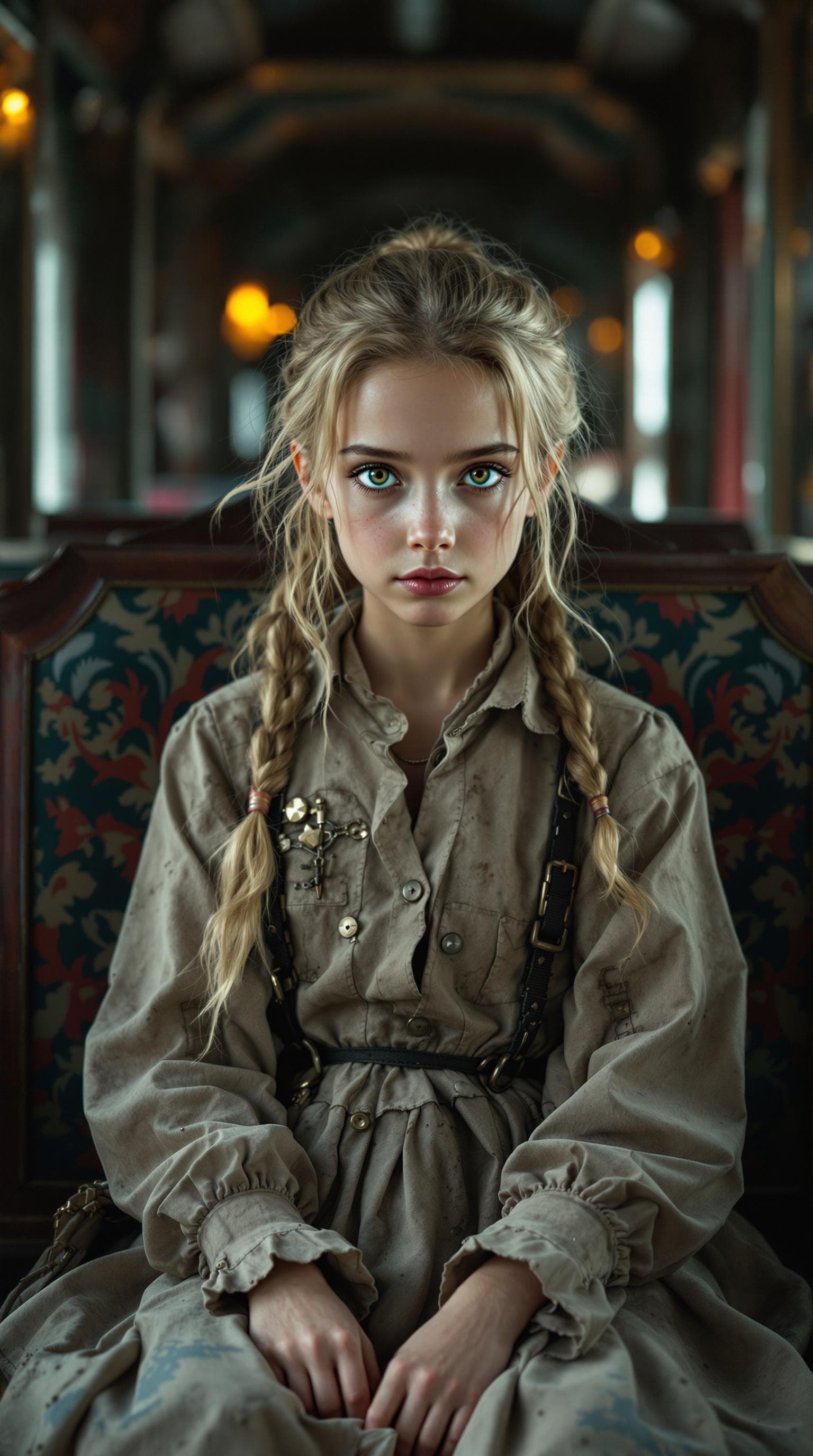 AI generated: A photo realistic of a exceptionally beautiful Saudi (age 11) girl, long hair, in a pony tail, dress...