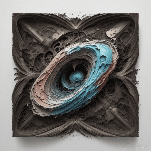 AI generated: liquid painting, flowing paint over the entire surface, strange effect painting, used paper, biomech...
