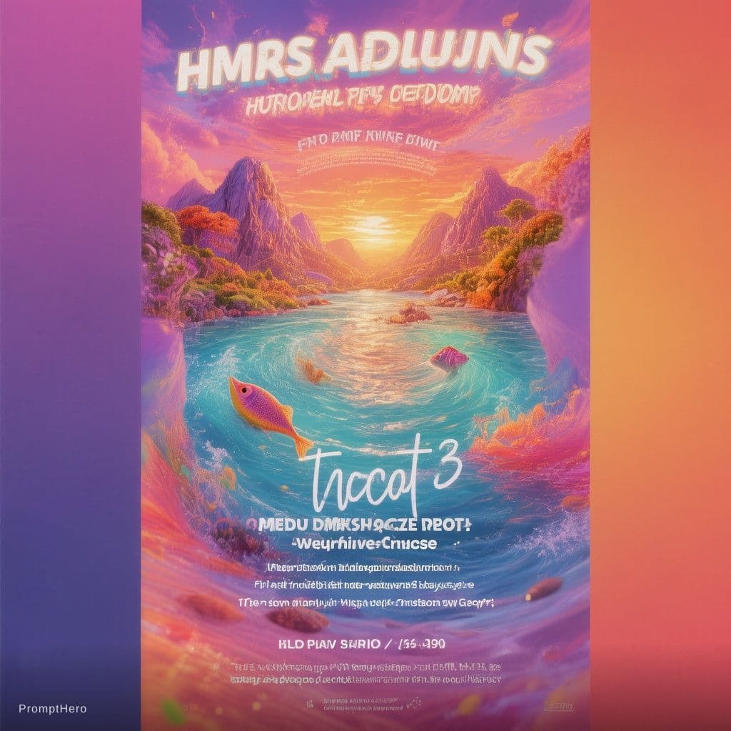 AI generated: a summer holiday party poster, digital illustration, photograph, soft diffused lighting, centered co...